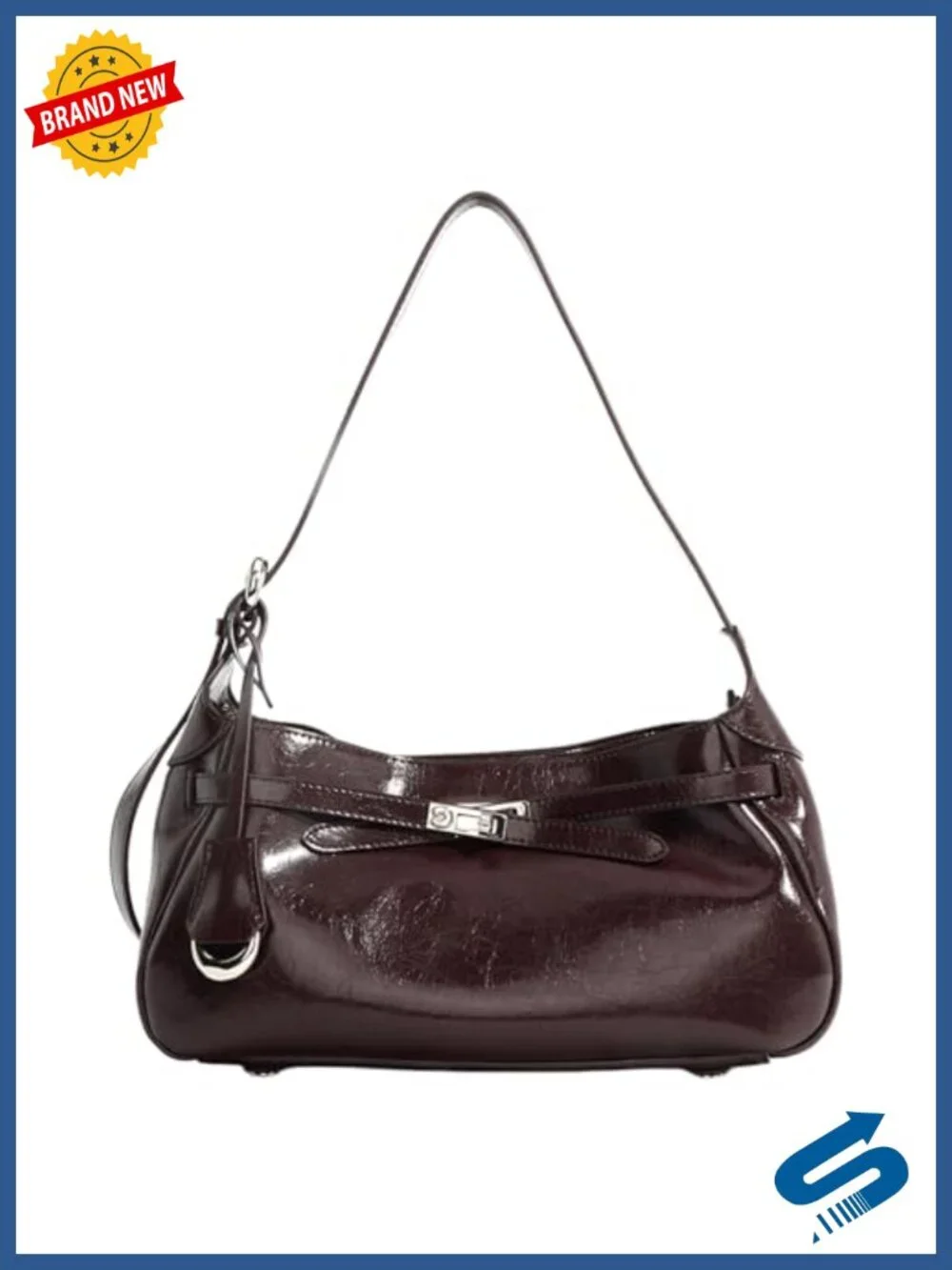 Top-Grain Leather Hobo Bag Crossbody Shoulder Bag Slouchy Tote Purse